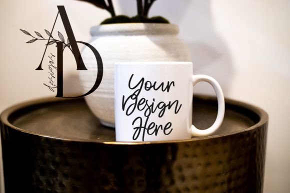 Download White Mug Endtable Minimal Mockup - Premium Bundle